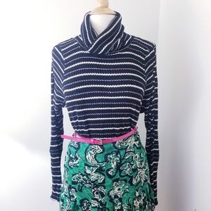 Free People black and white striped turtleneck top Size L